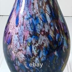 10 2008 SIGNED Dichroic PURPLE PINK BLUE GLASS HOUSE STUDIO ART GLASS VASE