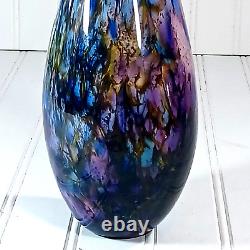 10 2008 SIGNED Dichroic PURPLE PINK BLUE GLASS HOUSE STUDIO ART GLASS VASE