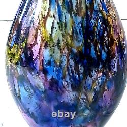 10 2008 SIGNED Dichroic PURPLE PINK BLUE GLASS HOUSE STUDIO ART GLASS VASE