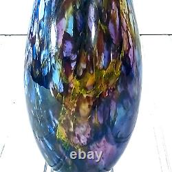 10 2008 SIGNED Dichroic PURPLE PINK BLUE GLASS HOUSE STUDIO ART GLASS VASE