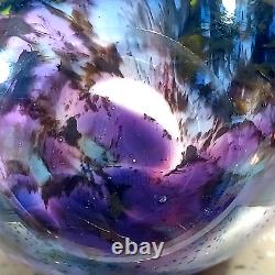 10 2008 SIGNED Dichroic PURPLE PINK BLUE GLASS HOUSE STUDIO ART GLASS VASE