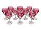 10 Pre-1936 BACCARAT COMPIEGNE Pink Cut to Clear 5 7/8 Port Wine Glass Goblets
