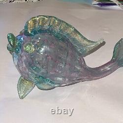 11x7 Murano Hand Blown Art Glass Fish Sculpture, Di-Pi, Tropical Fish, Italy