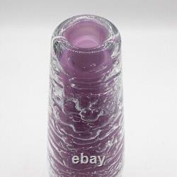 12.5 Vintage Czech Art Glass Pink Whirlpool Bud Vase by Frantisek Vízner