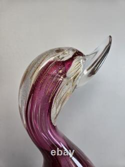 14 Art Glass Bubbles Pink Bird Figurine Murano Italy Mint Italia Collection