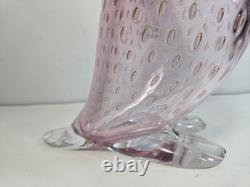 14 Art Glass Bubbles Pink Bird Figurine Murano Italy Mint Italia Collection