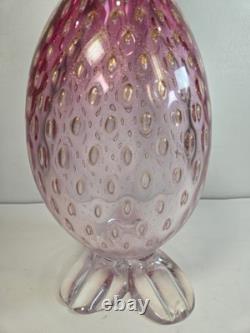 14 Art Glass Bubbles Pink Bird Figurine Murano Italy Mint Italia Collection