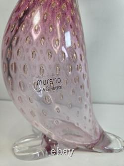 14 Art Glass Bubbles Pink Bird Figurine Murano Italy Mint Italia Collection