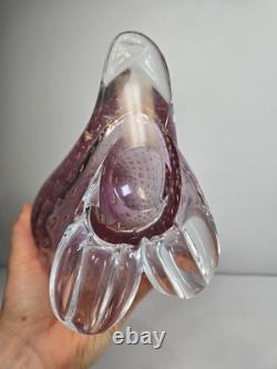 14 Art Glass Bubbles Pink Bird Figurine Murano Italy Mint Italia Collection