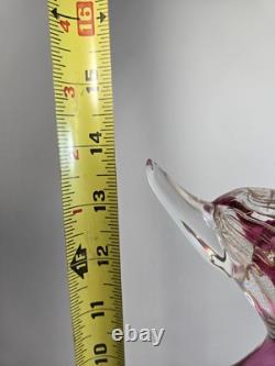 14 Art Glass Bubbles Pink Bird Figurine Murano Italy Mint Italia Collection