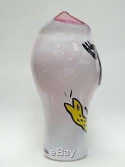 14 Kosta Boda Ulrica Hydman Vallien Open Minds Pink Art Glass Vase 7048745