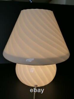 15 Vintage Murano Vetri Italian Art Glass Swirl Mushroom Table Lamp Pink Hue