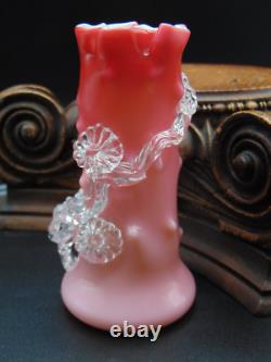 1884 Antique Victorian Stevens & Williams Matsu-no-ke Pink Art Glass Thorn Vase