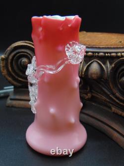 1884 Antique Victorian Stevens & Williams Matsu-no-ke Pink Art Glass Thorn Vase