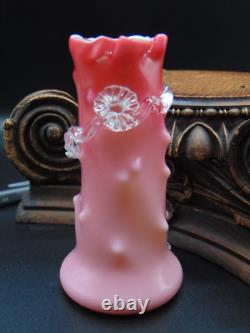 1884 Antique Victorian Stevens & Williams Matsu-no-ke Pink Art Glass Thorn Vase