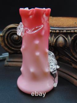 1884 Antique Victorian Stevens & Williams Matsu-no-ke Pink Art Glass Thorn Vase