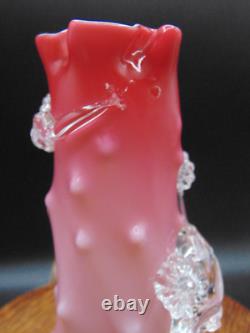 1884 Antique Victorian Stevens & Williams Matsu-no-ke Pink Art Glass Thorn Vase