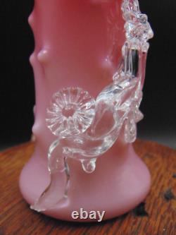 1884 Antique Victorian Stevens & Williams Matsu-no-ke Pink Art Glass Thorn Vase