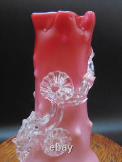 1884 Antique Victorian Stevens & Williams Matsu-no-ke Pink Art Glass Thorn Vase