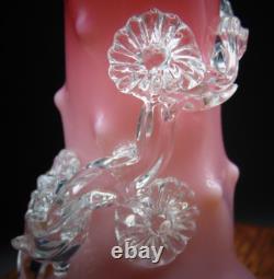 1884 Antique Victorian Stevens & Williams Matsu-no-ke Pink Art Glass Thorn Vase