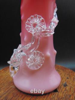 1884 Antique Victorian Stevens & Williams Matsu-no-ke Pink Art Glass Thorn Vase