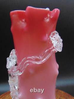 1884 Antique Victorian Stevens & Williams Matsu-no-ke Pink Art Glass Thorn Vase