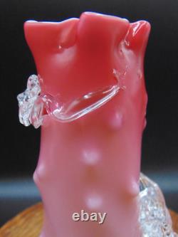 1884 Antique Victorian Stevens & Williams Matsu-no-ke Pink Art Glass Thorn Vase