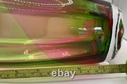 1930's Steven & Williams Large Royal Brierly Pink/Green Rainbow Glass Vase