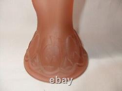 1930s Art Deco Pale Pink Frosted Glass Statue Of Liberty Hand Olympic Torch Vase