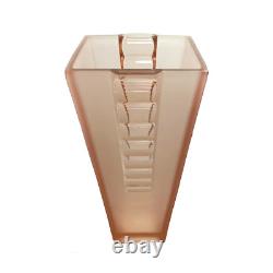 1930s German Art Deco Geometric Pink Glass Vase