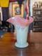 1940s Scottish Vasart Glass Vase Pink & Opalescent with Silver Flecks, 10