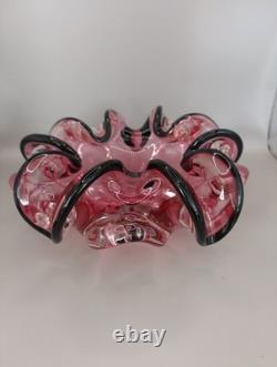 1950's Fratelli Toso Chambord Murano Art Glass Flower Bowl