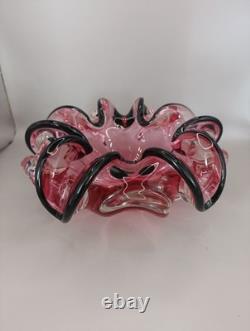 1950's Fratelli Toso Chambord Murano Art Glass Flower Bowl