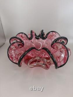 1950's Fratelli Toso Chambord Murano Art Glass Flower Bowl