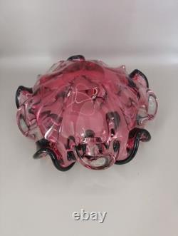 1950's Fratelli Toso Chambord Murano Art Glass Flower Bowl