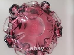 1950's Fratelli Toso Chambord Murano Art Glass Flower Bowl