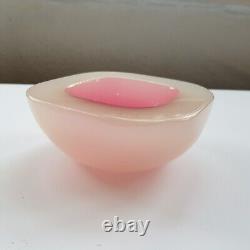 1950s Murano Archimede Seguso art glass dish 10cm Geode pink Italy Venetian VTG