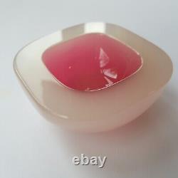 1950s Murano Archimede Seguso art glass dish 10cm Geode pink Italy Venetian VTG