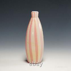 1950s Murano Art Glass Vase with Pink Stripes by Archimede Seguso (attr.)