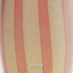 1950s Murano Art Glass Vase with Pink Stripes by Archimede Seguso (attr.)