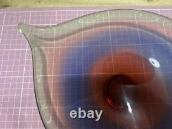 1960's Mstisov Czech Glass Duha Bowl Vlastimir Svoboda Rainbow Teardrop Shape