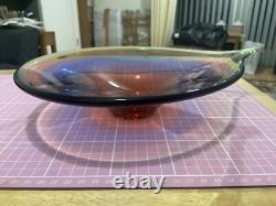 1960's Mstisov Czech Glass Duha Bowl Vlastimir Svoboda Rainbow Teardrop Shape