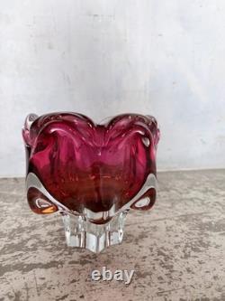 1960s Czech Sommerso Art Glass Bowl by Josef Hospodka for Chribská