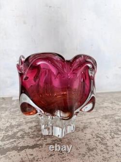 1960s Czech Sommerso Art Glass Bowl by Josef Hospodka for Chribská