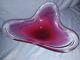 1963 HUGE Paul Kedelv Signed Flygsfor Art Glass Coquille Pink, Purple, Red Clear