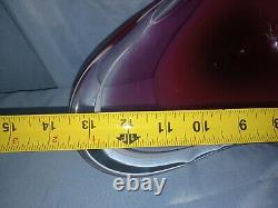 1963 HUGE Paul Kedelv Signed Flygsfor Art Glass Coquille Pink, Purple, Red Clear