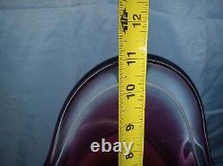 1963 HUGE Paul Kedelv Signed Flygsfor Art Glass Coquille Pink, Purple, Red Clear