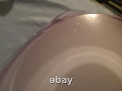 1963 HUGE Paul Kedelv Signed Flygsfor Art Glass Coquille Pink, Purple, Red Clear