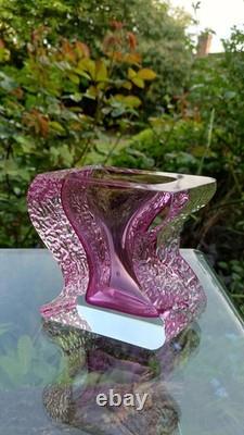 1970s Mandruzzato, Murano pink textured sommerso Glass Vase