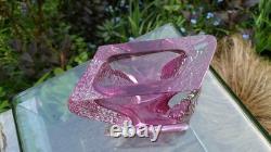 1970s Mandruzzato, Murano pink textured sommerso Glass Vase